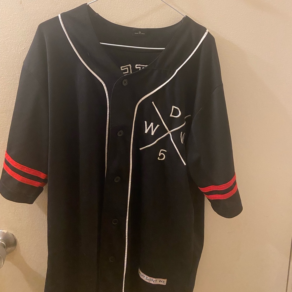 oversized why dont we 8 letters baseball tee, never worn. new and discounted!!